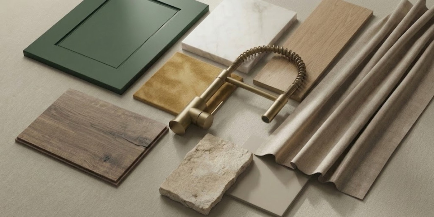 Material moodboard of the project Rustic kitchen