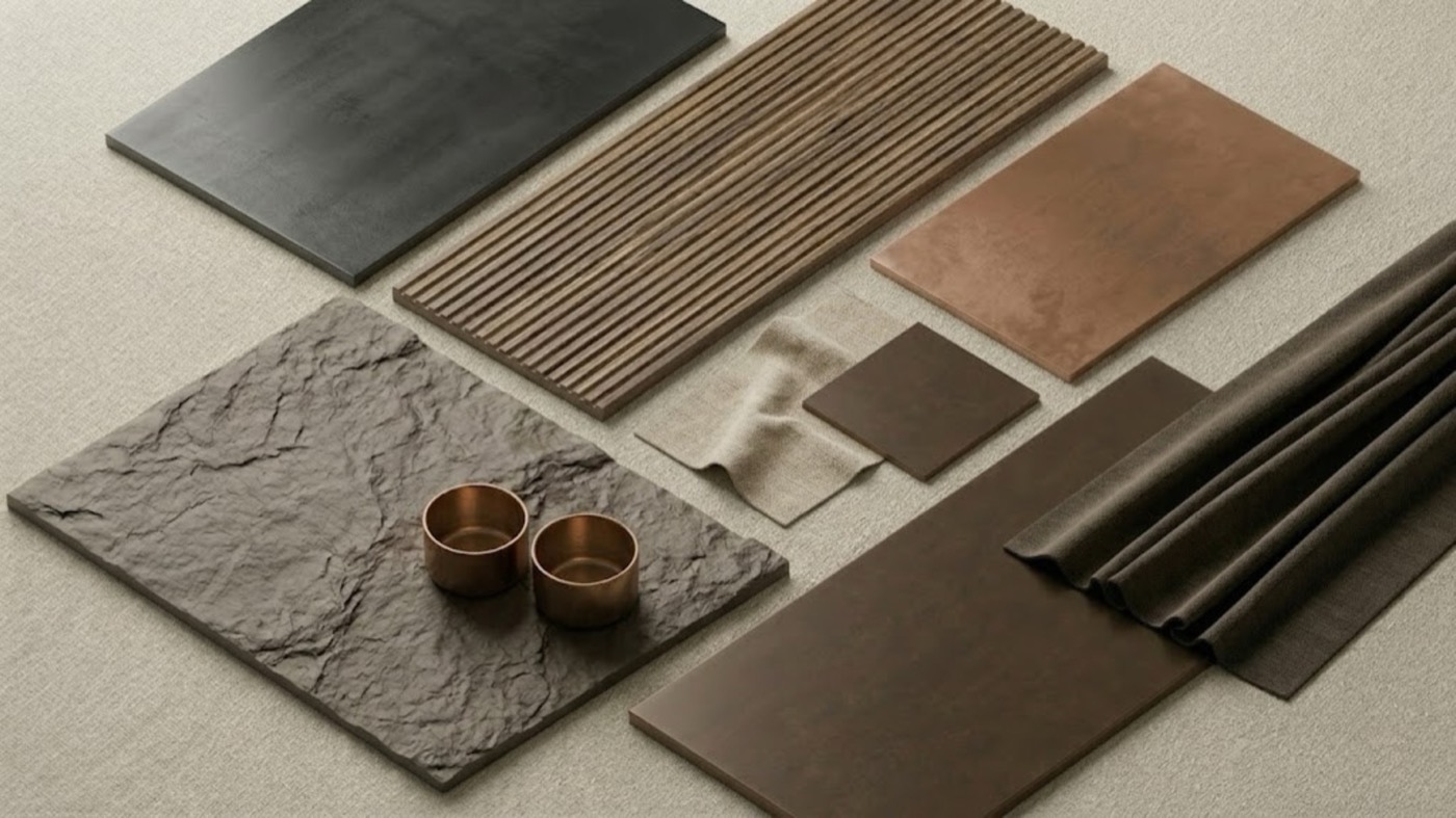 Material moodboard of the project Designer bedroom