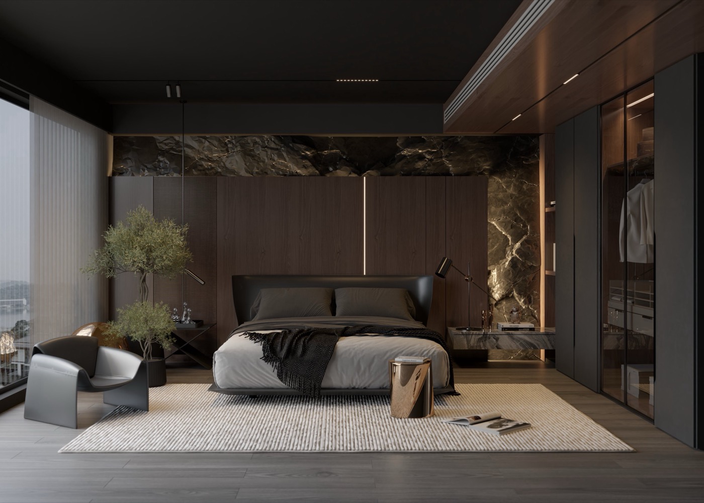 Vizualizace projektu Designová ložnice