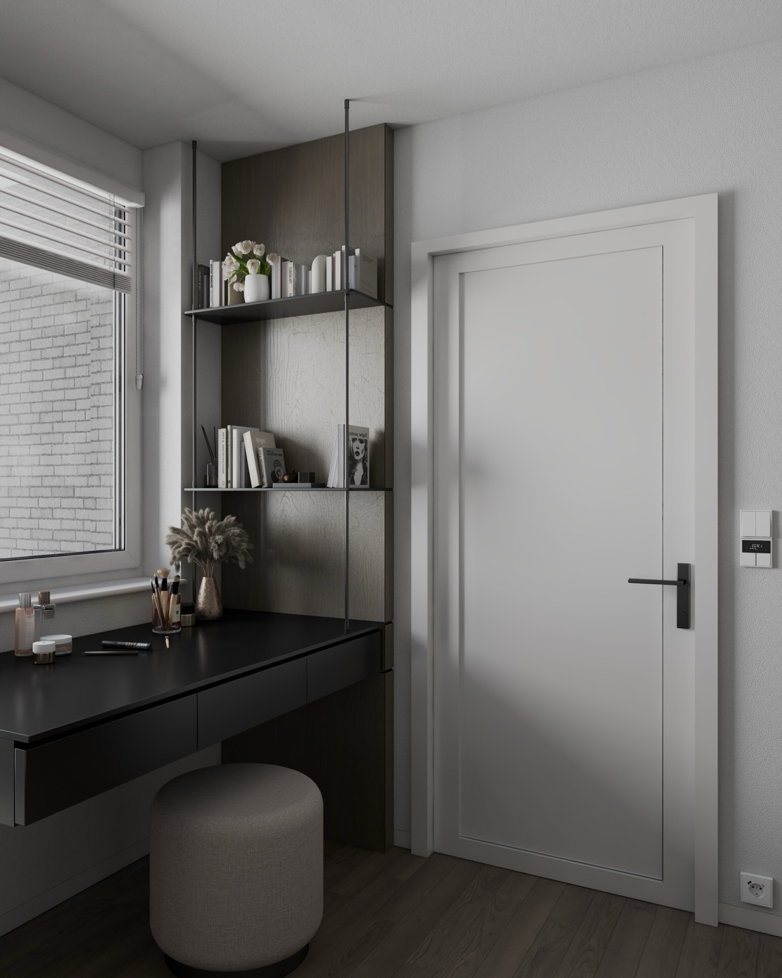 Bedroom entrance / home office corner